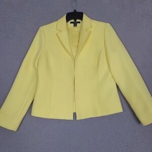Louben‎ Womens Blazer Jacket Size 4 Yellow Career Office Made In Canada